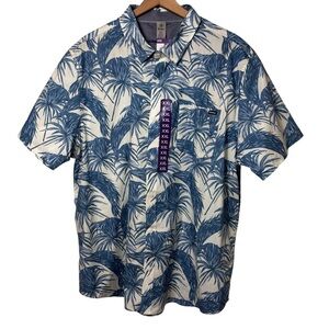 HURLEY MEN'S PATIO PRINTED WOVEN BLUE SHIRT SIZE XXL BRAND NEW WITH TAGS